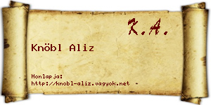 Knöbl Aliz névjegykártya